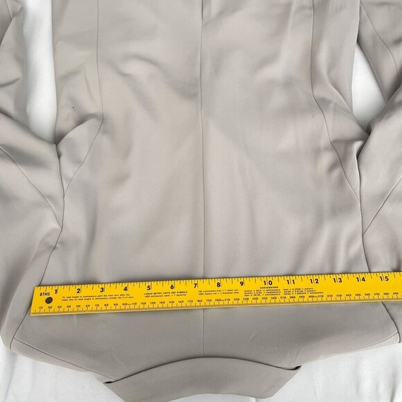 H&M Womens Blazer Jacket Career Long Sleeve Double-Breasted Pockets Light Gray S - Picture 10 of 13